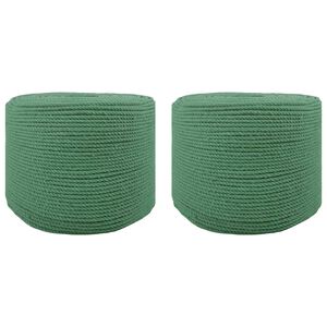 vidaXL Baumwollzwirn 2 Stk. 2 mm 100 m Gr&uuml;n 100% Baumwolle
