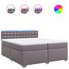 vidaXL Boxspringbett mit Matratze Grau 200x200 cm Kunstleder