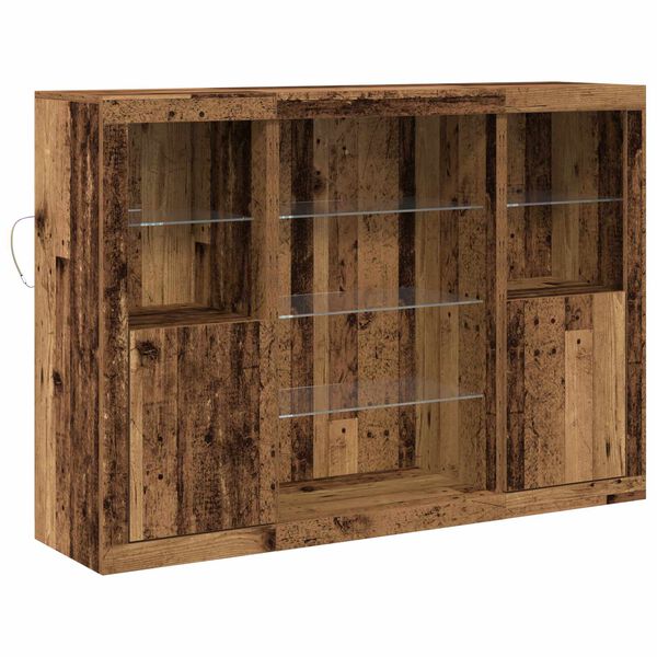 vidaXL LED-Sideboard Altholz 142,5 x 37 x 100 cm Holzwerkstoff