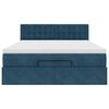 vidaXL Ottoman-Bett mit Matratze & LEDs Dunkelblau 140x190 cm Samt