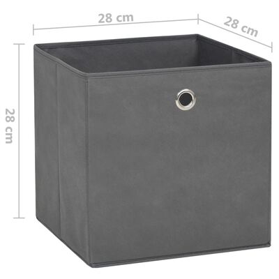 vidaXL Aufbewahrungsboxen 4 Stk. Vliesstoff 28x28x28 cm Grau