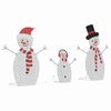 vidaXL Beleuchtete Schneemann Familie 3 pcs Warmes Weiß Polyester