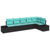 vidaXL Gartensofa-set 6 stk. Schwarz Poly-Rattan