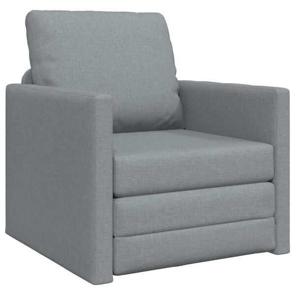 vidaXL Bodensofa mit Schlaffunktion Hellgrau 112x174x55 cm Stoff