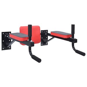 VidaXL Dip Station Schwarz und Rot 72,5 x 70 x 31 cm