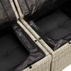 vidaXL Gartensofa mit Kissen 2-Sitzer Hellgrau Poly Rattan