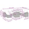 vidaXL 9-tlg. Garten-Sofagarnitur mit Kissen Beige Poly Rattan