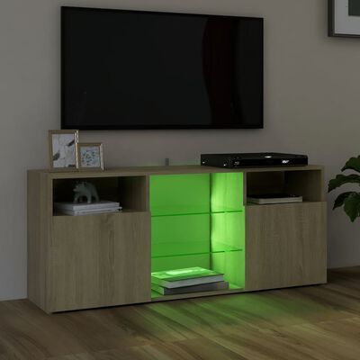 vidaXL TV-Schrank mit LED-Leuchten Sonoma-Eiche 120x30x50 cm