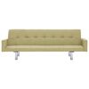 vidaXL Schlafsofa mit Armlehnen Gr&uuml;n Polyester