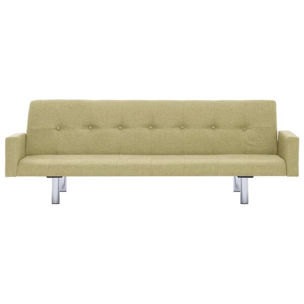 vidaXL Schlafsofa mit Armlehnen Gr&uuml;n Polyester