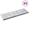 vidaXL Stufenmatten 5 stk. 60 x 18 x 2,5 cm Silber Aluminium