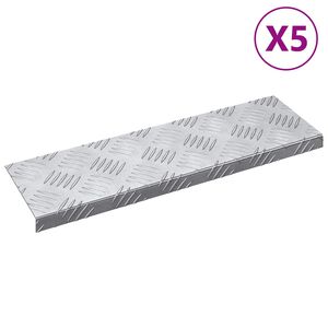 vidaXL Stufenmatten 5 stk. 60 x 18 x 2,5 cm Silber Aluminium
