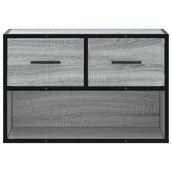 vidaXL TV-Schrank Grau Sonoma 60x31x39,5 cm Holzwerkstoff und Metall