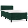 vidaXL Boxspringbett mit Matratze Dunkelgr&uuml;n 90x200 cm Samt