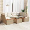 vidaXL Gartensofa-set mit Kissen 6 pcs Beige Poly Rattan