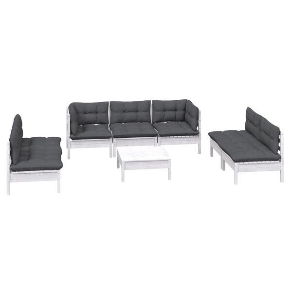vidaXL 8-tlg. Garten-Lounge-Set mit Kissen Kiefer Massivholz
