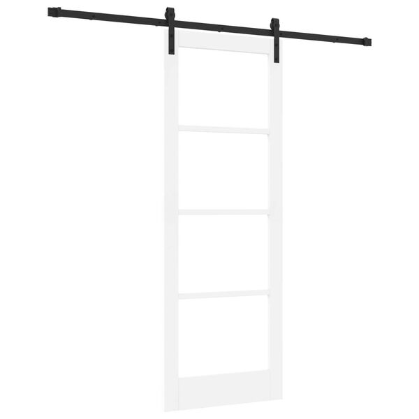 vidaXL Schiebetür ORKDAL Weiß 78 x 211 cm Massivholz Kiefer und Glas