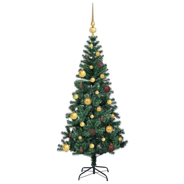 vidaXL K&uuml;nstlicher vorbeleuchteter Weihnachtsbaum Gr&uuml;n 150 cm