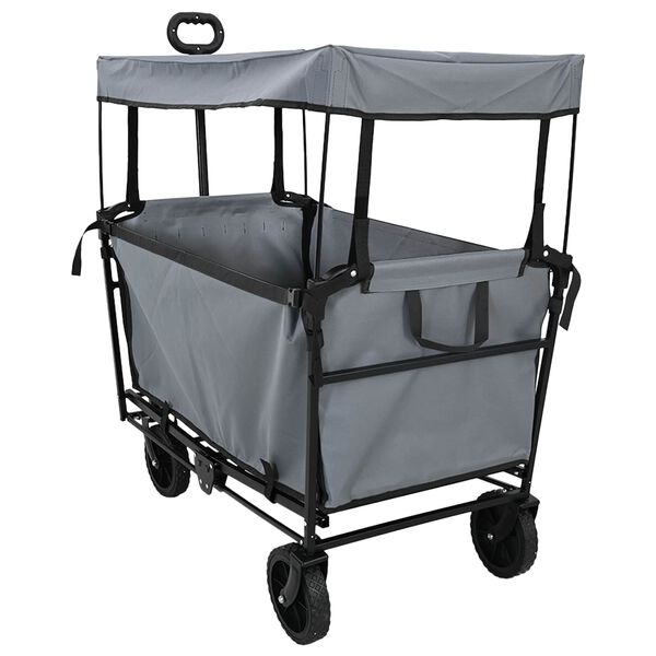 vidaXL Klapp-Handwagen Grau 105 x 56,5 x 116 cm Oxford-Stoff