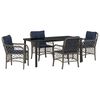 vidaXL Garten Essgruppe mit Kissen 5 pcs Grau und Schwarz Rattan