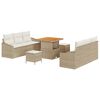 vidaXL Gartensofa-set 9 stk. Beige Poly-Rattan