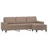 vidaXL 3-Sitzer-Sofa mit Hocker Taupe 210 cm Mikrofasergewebe