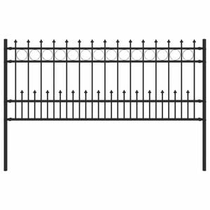 vidaXL Spike-Ringzaun Schwarz 200 x 130 cm Pulverbeschichteter Stahl