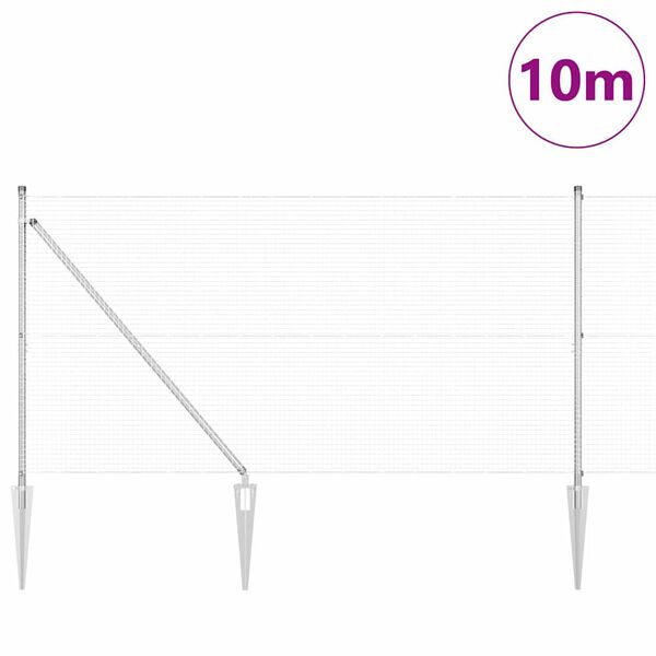 vidaXL Zaunpfosten Silber 10 x 1,4 m (19 x 19 mm Drahtgewebe) Stahl