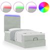 vidaXL Ottoman-Bett mit Matratzen & LEDs Hellgrau 90x200 cm Samt