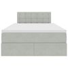 vidaXL Aufbewahrungsbett mit Matratze Hellgrau 120 x 200 cm Samt