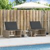 vidaXL Sonnenliegen 2 Stk. mit Tisch Grau Poly Rattan