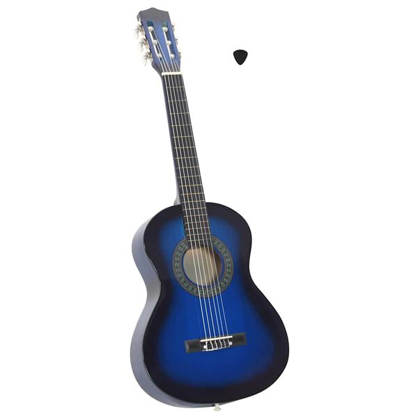 vidaXL Klassikgitarre für Anfänger und Kinder Blau 1/2 34"