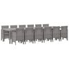 vidaXL Garten Essgruppe 13 pcs Hellgrau Polt Rattan