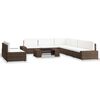 vidaXL 9-tlg. Garten-Lounge-Set Poly Rattan Braun