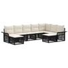vidaXL Gartensofa-set 9 stk. Schwarz und Cremewei&szlig; Poly-Rattan