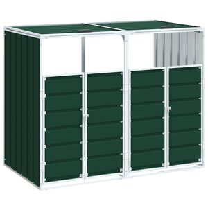 vidaXL M&uuml;lltonnenbox f&uuml;r 2 Tonnen Gr&uuml;n 144x81x113 cm Stahl