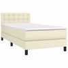 vidaXL Boxspringbett mit Matratze Creme 90x200 cm Kunstleder