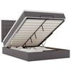 vidaXL Ottoman-Bett mit Matratze & LEDs Grau 140x200 cm Kunstleder