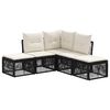 vidaXL Gartensofa-set 5 pcs Schwarz Poly-Rattan