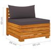 vidaXL 4-tlg. Garten-Lounge-Set mit Kissen Massivholz Akazie