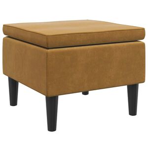 vidaXL Hocker mit Holzbeinen Braun Samt