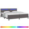 vidaXL Boxspringbett mit Matratze Grau 200 x 200 cm Kunstleder