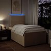 vidaXL Boxspringbett mit Matratze Creme 120x200 cm Stoff