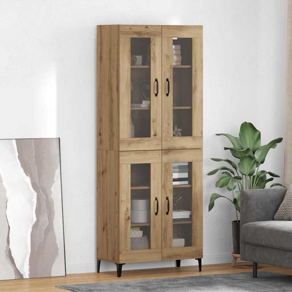 vidaXL Highboard Artisan-Eiche 69,5 x 34 x 180 cm Holzwerkstoff