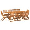 vidaXL 11-tlg. Garten-Essgruppe 220x90x75 cm Massivholz Akazie