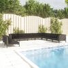vidaXL 10-tlg. Garten-Lounge-Set mit Kissen Poly Rattan Dunkelgrau