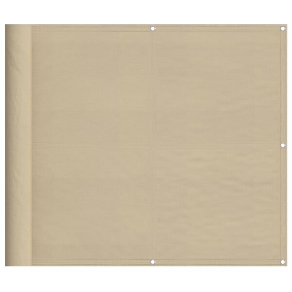 vidaXL Balkon-Sichtschutz Beige 90x800 cm 100 % Polyester-Oxford