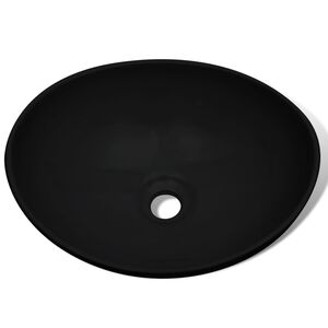 vidaXL Keramik Waschbecken 40 x 33 cm Schwarz