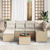 vidaXL Garten-Sofa-Set 7 pcs Beige Poly Rattan