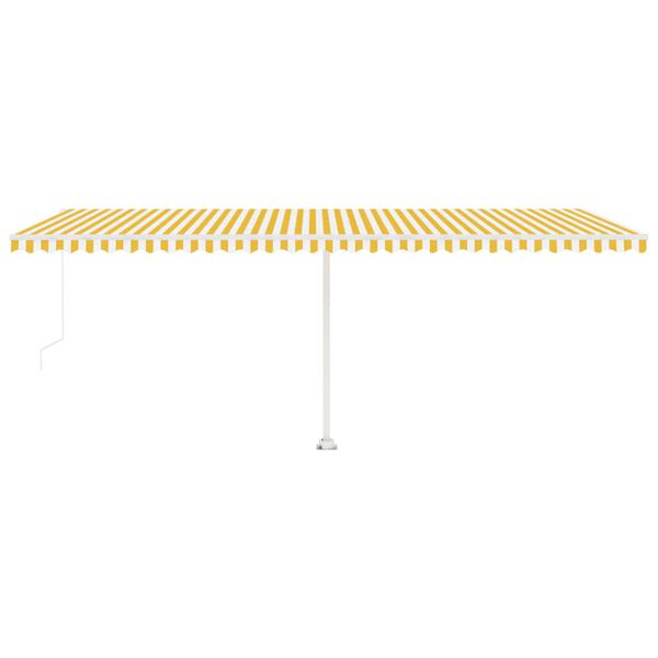 vidaXL Standmarkise Manuell Einziehbar 600x350 cm Gelb/Wei&szlig;